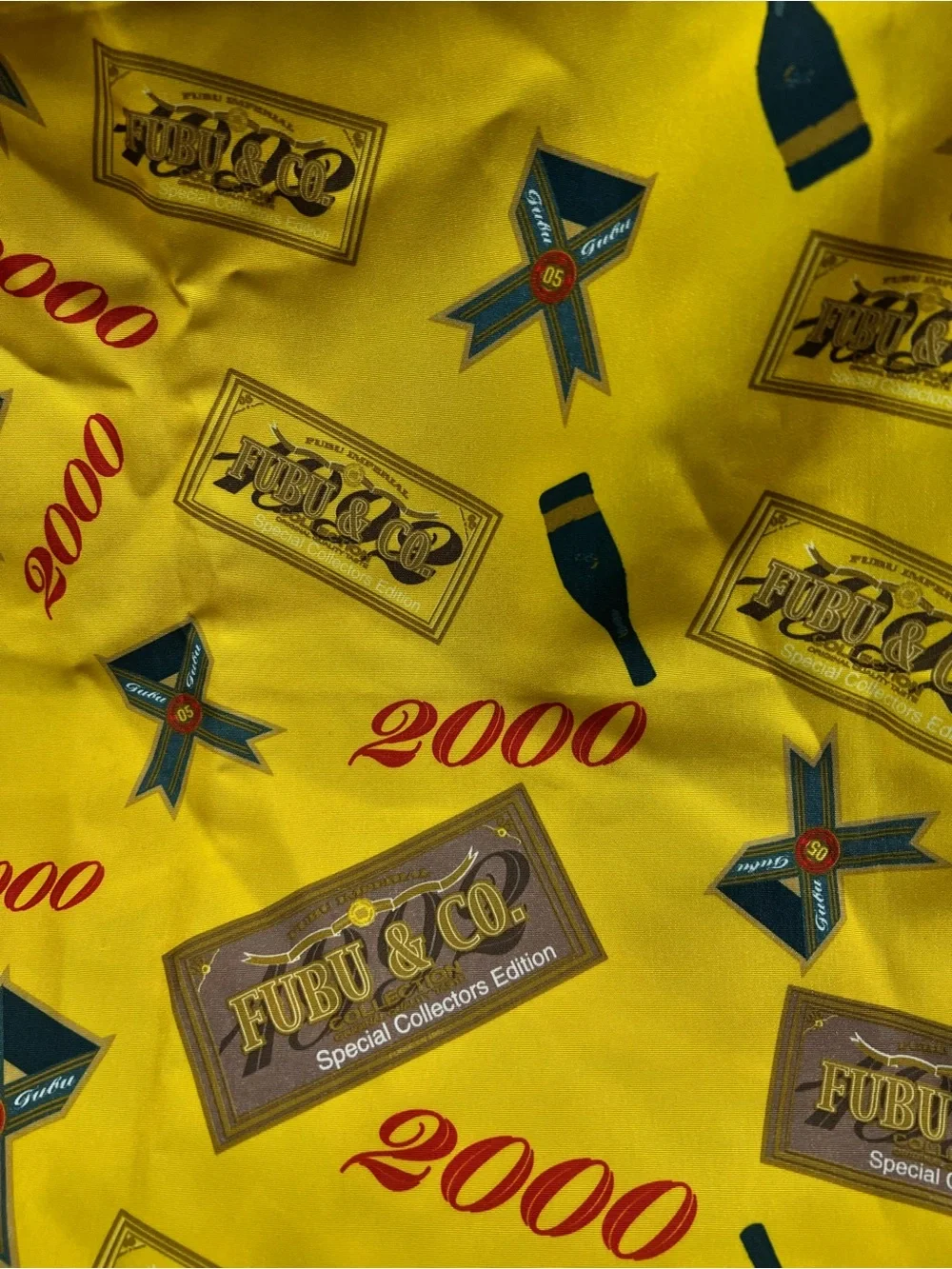Vtg FUBU 2000 Millennium Bandana Set - Blue & Yellow Y2K Streetwear Rare